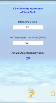 Oxygen Cylinder Autonomy for Diving and First Aid android App screenshot 0