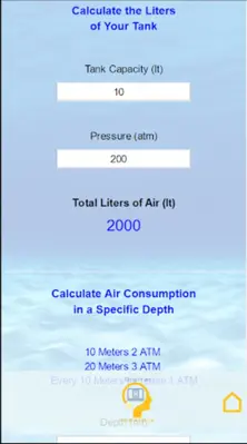 Oxygen Cylinder Autonomy for Diving and First Aid android App screenshot 2