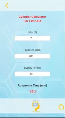 Oxygen Cylinder Autonomy for Diving and First Aid android App screenshot 4